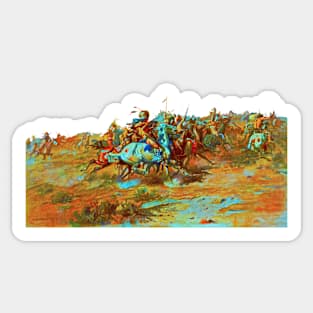 Charles Russel the custer fight 1903 Sticker